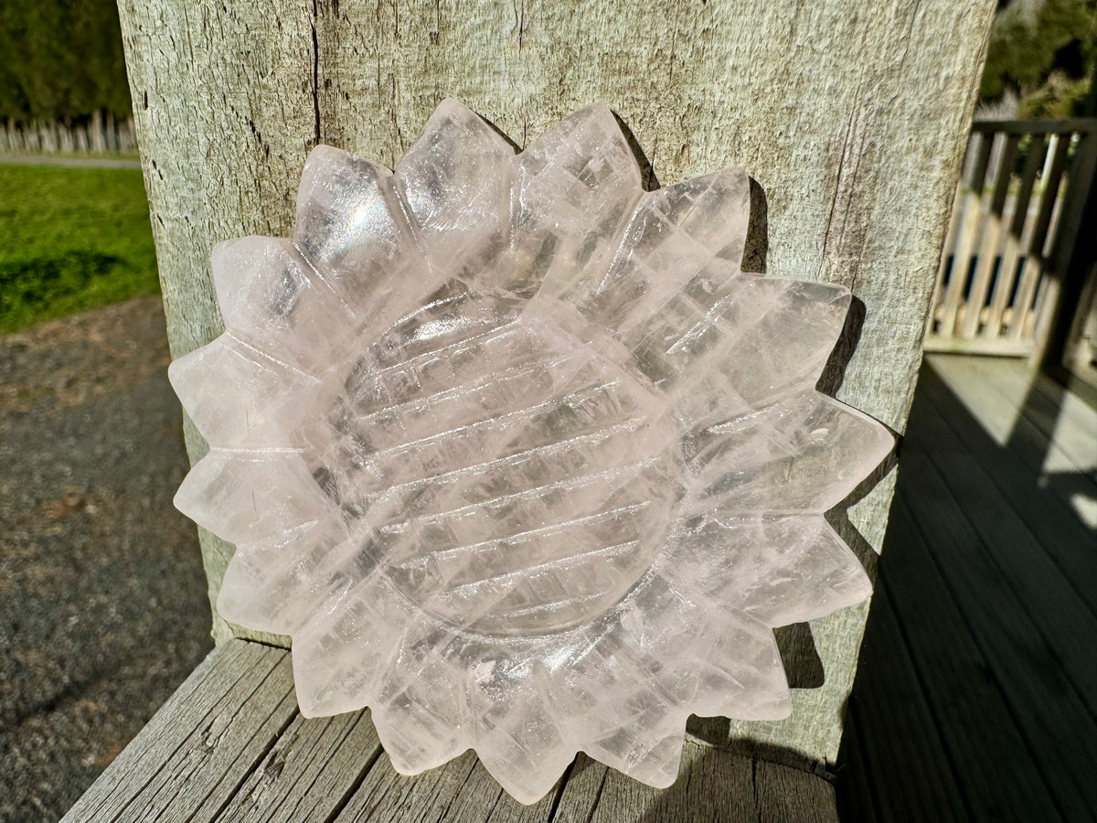 Rose Quartz sunflower – Earth Elements NZ