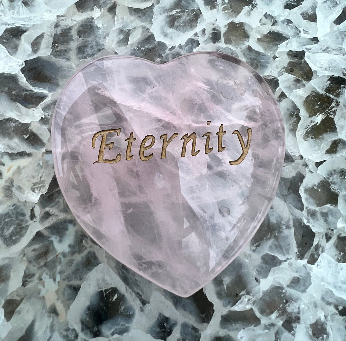 ETERNITY | Rose Quartz Affirmation heart – Earth Elements NZ